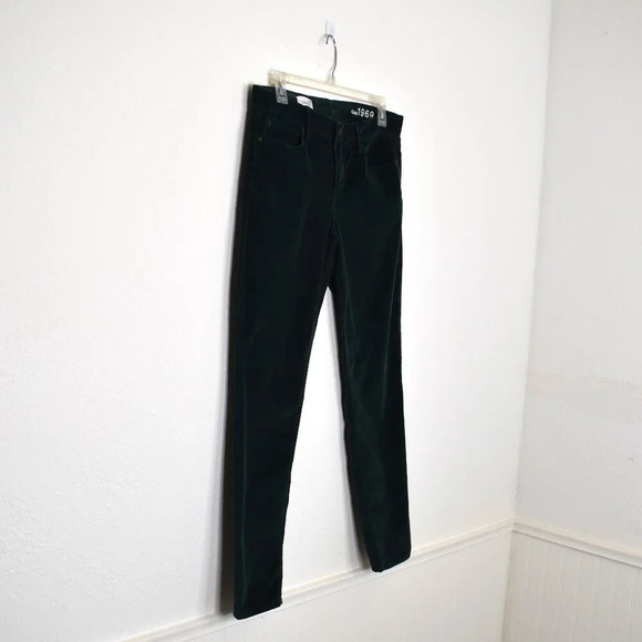GAP 1969 Fine Corduroy Legging Jean Sz 29R Pants 5 Pocket Mid Rise Green Boho - Picture 4 of 15